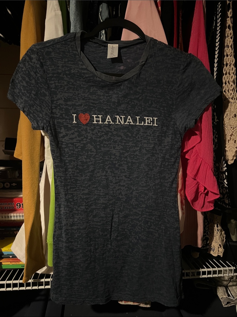 I Heart Hanalei Women's Navy Graphic Tee